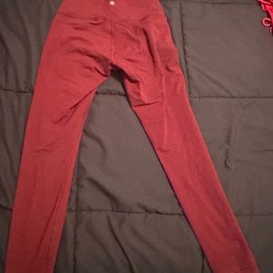 Burgandy high rise leggings 25”